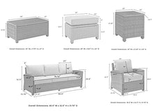 Crosley Furniture Bradenton 7-Piece Outdoor Sofa Set Weathered Brown with Navy Cushions