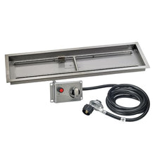 American Fire Products | 48" x 14" Rectangular Drop-in Fire Pit Pan with Electric Ignition System Kit, CSA | Stainless Steel, Use in Outdoor Fireplace, Fire Pit | for Natural Gas or Propane Fires