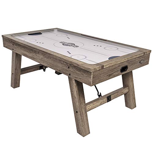 American Legend Brookdale Air-Powered Hockey Table with Rustic Wood Grain Finish Brown