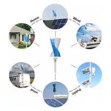 YHJLZNA Wind Power Turbine Generator,Vertical Axis Breeze Start Wind Solar Complementary Magnetic Levitation Axis Wind Turbine Generator Power for Outdoor Garden(Size:12V,Color:200W)