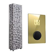 HUUM Cliff 3.5 kW Sauna Heater with UKU WiFi Control (Gold), 165 pounds of Rounded Olivine Stones Included (for saunas up to 212 cu ft.)