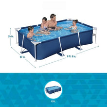 8.5 feet × 67 inches × 24 inches Rectangular Steel Frame Outdoor Pool