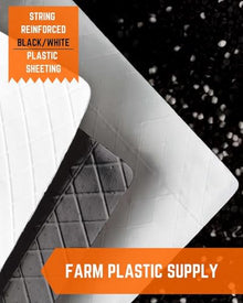 Farm Plastic Supply - String Reinforced Silage Cover Black/White - 6 Mil - Heavy Duty Polyethylene Plastic for Silage Cover, Bunker Cover for Farming, Agriculture (20' x 125')