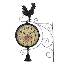RJYYYDS Outdoor Garden Clock Weatherproof Retro Station Wall Double Sided with Outside Bracket 31x50cm Easy to Hang