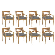 GFMGUEMV Solid Teak Batavia Chairs with Cushions, 8 Pieces