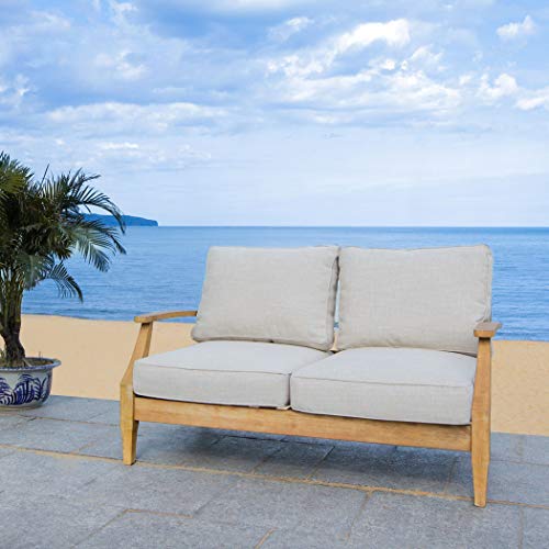 Safavieh Couture Patio Martinique Outdoor Loveseat Natural/White