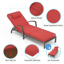 TrailBlaze 2-Piece Rattan Patio Chaise Lounge Set - 5-Position Adjustable Folding Recliner Chairs with Cushions & Pillows - Perfect for Poolside, Backyard, Deck, Porch