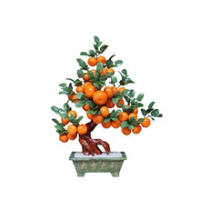 YXIANG56Q Fake Plants Indoor Faux Potted Plant 38-Fruit Orange Tree Jade Crafts for Living Room Home Table Bonsai Tree
