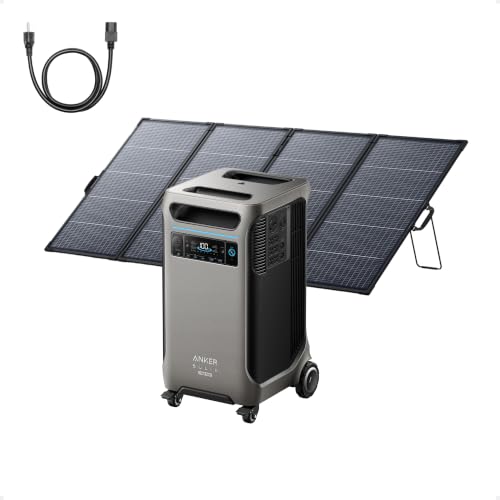 Anker SOLIX F3800 Plus Portable Power Station and 400W Solar Panel, 3,840Wh