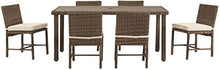Crosley Furniture Bradenton 7-Piece Outdoor Dining Set Weathered Brown with Sand Cushions
