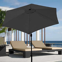 FKTHYO Parasols 6 Ribs/8 Ribs Parasol Sun Umbrella Replacement Cloth, 2.7M/300cm Garden Parasol Canopy Cover for Patio Sun Umbrella, Anti-Ultraviolet, Waterproof Parasols,Black-300cm/9.8ft (6ribs)
