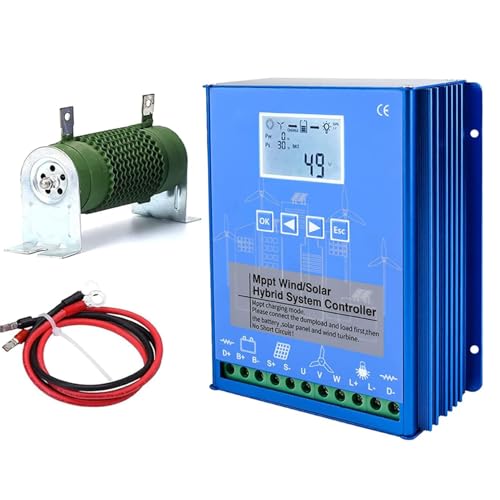 HYZHANHONG 24v, 10000W 12V 24V 48V 220V Renewable Energy Controller MPPT Hybrid Boost Controller for Off-Grid Wind Solar Hybrid System Hybrid Charge Controller