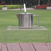 NRFJFOP Mini Folding Stove Rack BBQ Grill Pot Stand Stainless Steel Charcoal Barbecue Camping Picnic Tool