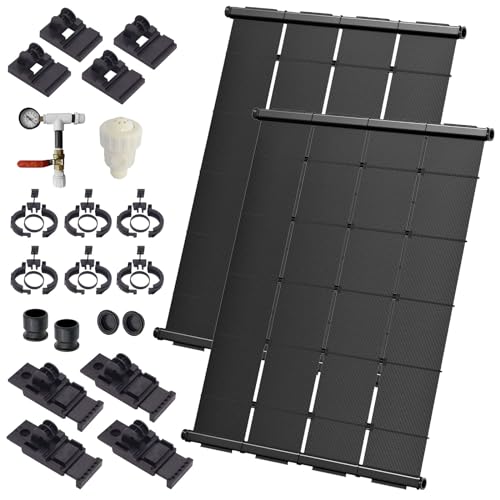 Industrial Grade Solar Pool Heater DIY Kit - Superior High-Wind Strapless Mounting System & Maximum Freeze Resistance (2-4'x7.5' / 60 Square Feet)
