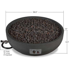 BBQGUYS Grand Lake 38 Inch Round Concrete Propane Fire Bowl in Gray Signature