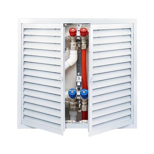 HVAC System Louvered Vent Grill Access Panel, White Aluminum Access Panel with Magnetic Double-Door, Vent Accesss Panels for HVAC System and Wall(24.5x38.5in)