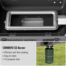 Feasto Portable Gas Grill with Foldable X-Frame Cart for Tailgating, Gray