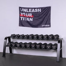 Titan Fitness 2 Tier Saddle-Style Dumbbell Weight Rack Black