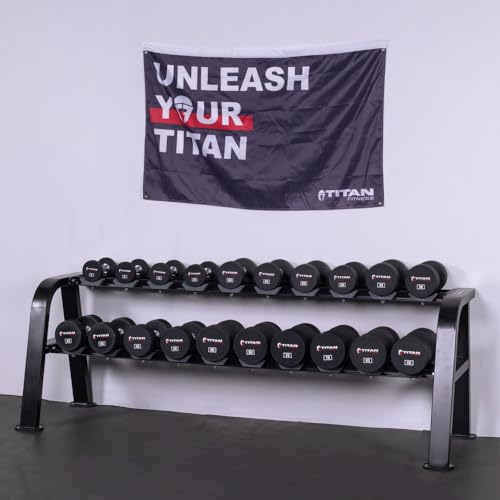 Titan Fitness 2 Tier Saddle-Style Dumbbell Weight Rack Black