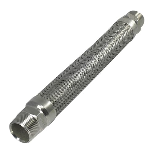 Hose Master Corrugated High Pressure Metal Hose, 24"L x 1-1/4" Dia, 316 Stainless Steel