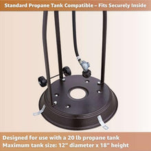 Brown Steel Propane Patio Heater 47,000 BTU – Portable Outdoor Gas Heater with Round Reflector & Stainless Steel Burner for Backyard, Restaurant, Bar, Deck, Poolside, Garden, Outdoor Events