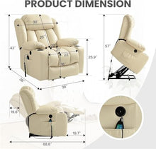 KTYUERGHK Power Lift Recliner with Heat Massage, USB Ports, Cup Holders