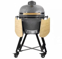 JOSOGO 21 Inch Ceramic Charcoal Smoker BBQ Grill, Outdoor Round Ceramic Grill for Backyard Patio Home Party Cooking(Gray)