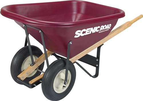 Scenic Road Two Wheel Wheelbarrow 8 Cu Ft 800lb Ribbed Tire (M8-2R)