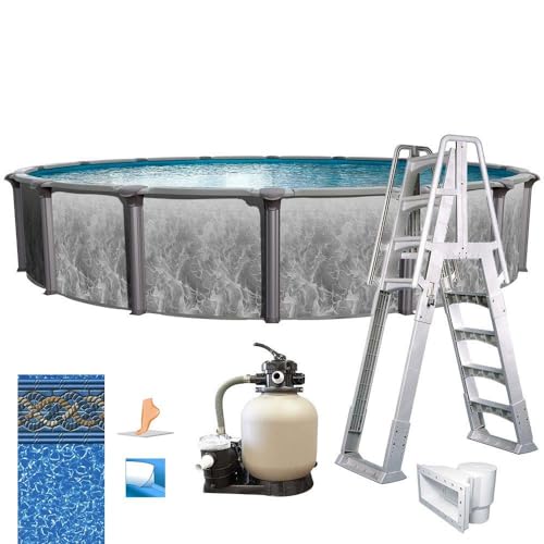 In The Swim Above Ground Swimming Pool Emotion Package with Sand Filter, Pump System, A-Frame Ladder - Multi-Colored