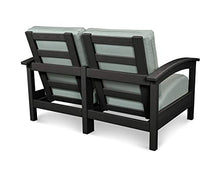 Polywood TXC47CB-5413 Deep Seating Settee, Charcoal Black/Spa