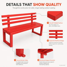 ZGLGKL Outdoor Metal Bench with Back, Weatherproof, Heavy Duty Galvanized Steel Garden Bench for Garden, Patio, Outside, Park (Black,78.7" L)