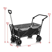 Folding Camping Wagon Collapsible Beach Garden Trolley Cart Heavy Duty Utility Garden Yard Folding Cart with Side Pocket Cup Holders Carry Bag ()