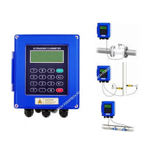 Water Flow Meter, TUF-2000B Wall Mounted Water Flow Meter Transducer TS-2/TM-1-HT Optional SD Storage Clamp Sensor Liquid Ultrasonic Flowmeter,for Outdoor Garden Hose Watering(Host and TL-1 Sensor)