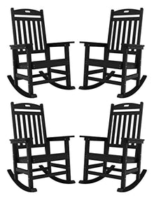 YEFU Outdoor Rocking Chair Set of 4 Heavy Duty Black