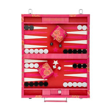 Cynthia Rowley Vegan Leather Backgammon Set Pink