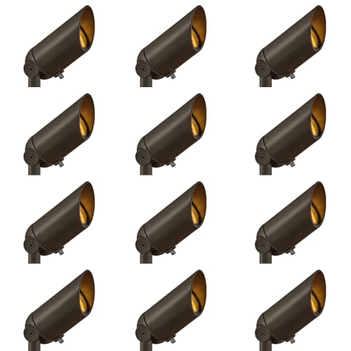 Hinkley Accent 12V MR16 Outdoor Landscape Spot Light, Set of 12, Bronze