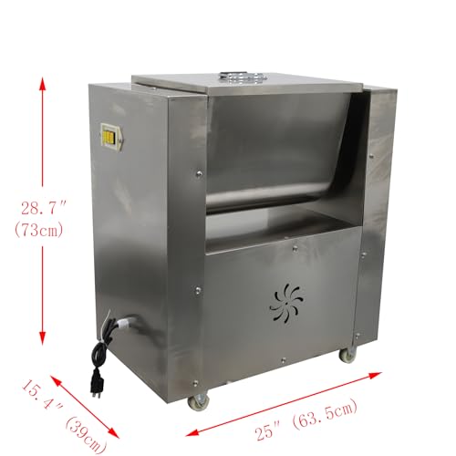 HayWHNKN Electric Meat Mixer 30L Stainless Steel Commercial Stuffing Machine Silver