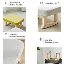 RFSHAOP Ottoman Foot Stool Linen Shoe Change Stool Small Footstool Square Foot Stools Rest Stool Footstools for Living Room Ottomans for The Bedroom Outdoor Ottomans, Matcha B-44.5X33X36CM