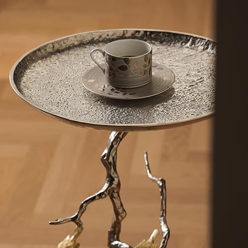 Coffee Table Side Table Small Patio Metal Side Snack Table Vines Small Side Table Coffee TableModern Weatherproof Outdoor End Table