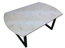 WSS Austin Dining Table top Rounded 634DTR, Quarts Stone Color Carrara Grigio (Quartz Stone/Steel Support Leg, W 41" x L 63 ")