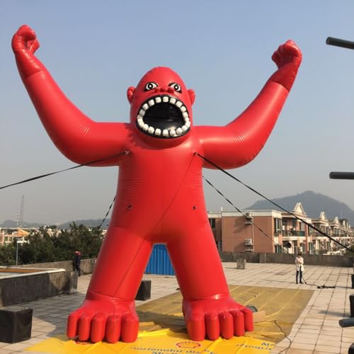 Giant Inflatable Gorilla, Red, 20ft, Advertising Promotional Display, with Blower Included, Free Logo Print
