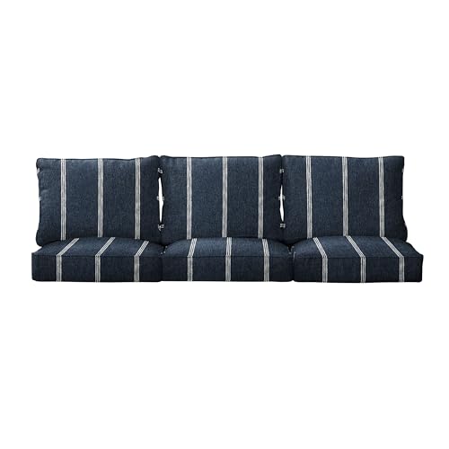 Sorra Home 23 in x 27 in x 5 in Deep Seating Cushion Set-Corded Sofa, Standard, Blue 5 Pound