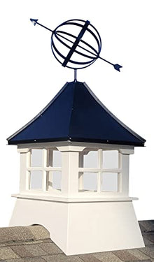 Accentua Monterey Cupola with Armillary, 24 in. Square, 54 in. High, White and Black