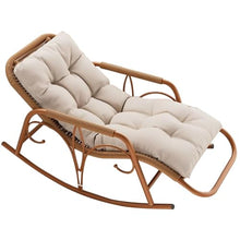 Balcony Rattan Leisure Lazy Family Chair, Lightweight and Breathable, Suitable for Garden Balcony, with an Extended Cushion(Yellow,161 * 79 * 64cm)