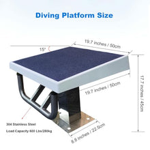 CSGDOQY 600 Lbs Diving Board with Anti-Slip Surface and Stainless Steel Base - Ideal for Pools & Water Parks(Deep Blue and White)