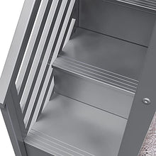 Max & Lily Twin/Twin Low Bunk Bed with Stairs and Guard Rails Grey