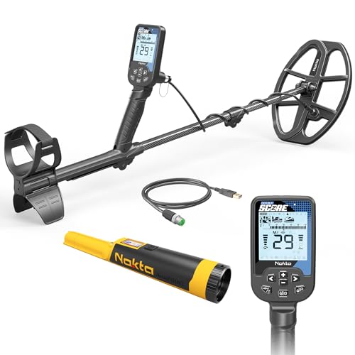Nokta Double Score Metal Detector for Adults - Fully Waterproof, Rechargeable, Multi-Frequency, Easy-to-Use Detectors for Treasure Hunting (Double Score with Accupoint)