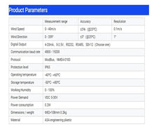 CXS02B-N NMEA-0183 RS485 RS232 Anemometer ，Wind Direction Speed Meter Ultrasonic Sensor with Pole(RS485 NMEA0183)