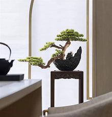Fake Plants Artificial Bonsai Tree Indoor Simulated Greenery Bonsai Wood Decorative Bonsai with Resin Flower Pot for Home, Office, Desk Decor Bonsai Tree