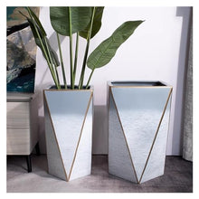 thalo Planter Pots Tall Ceramic Flowerpot Rhombus Quadrilateral Flowerpot Blue Creative Large Green Plant Flowerpot Plant Container Accessories (Size : Medium)